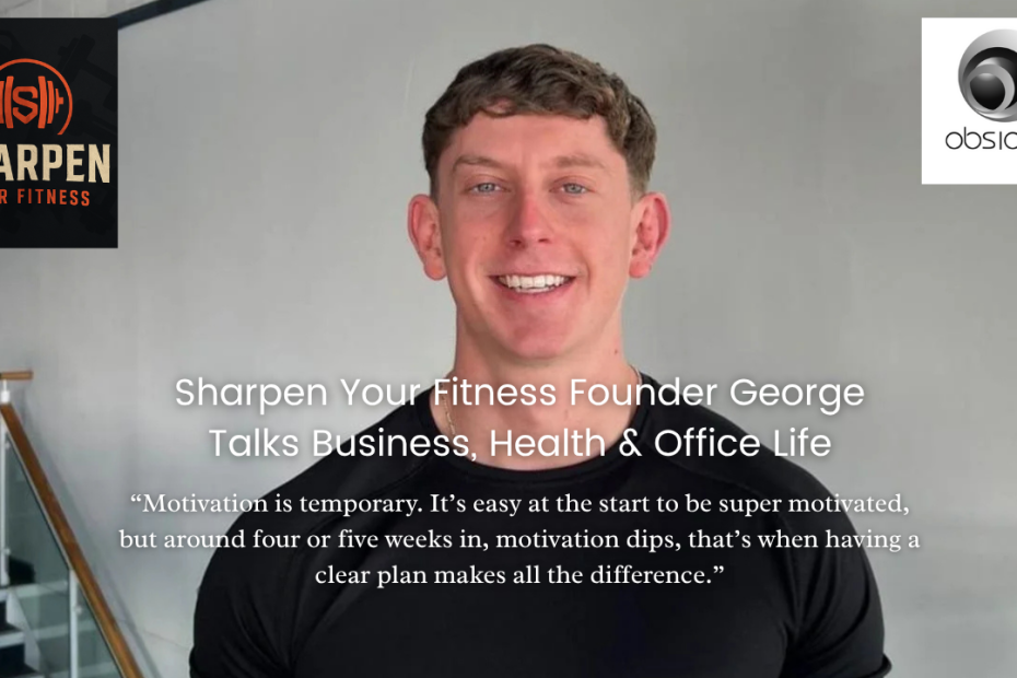 George Sharpe showing us some healthy habits at the office