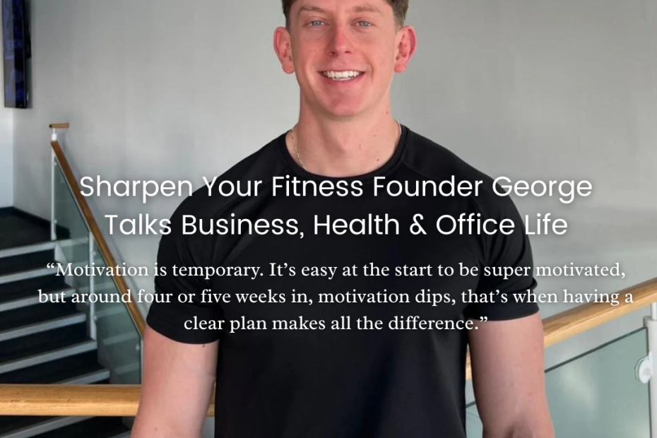 George Sharpe showing us some healthy habits at the office