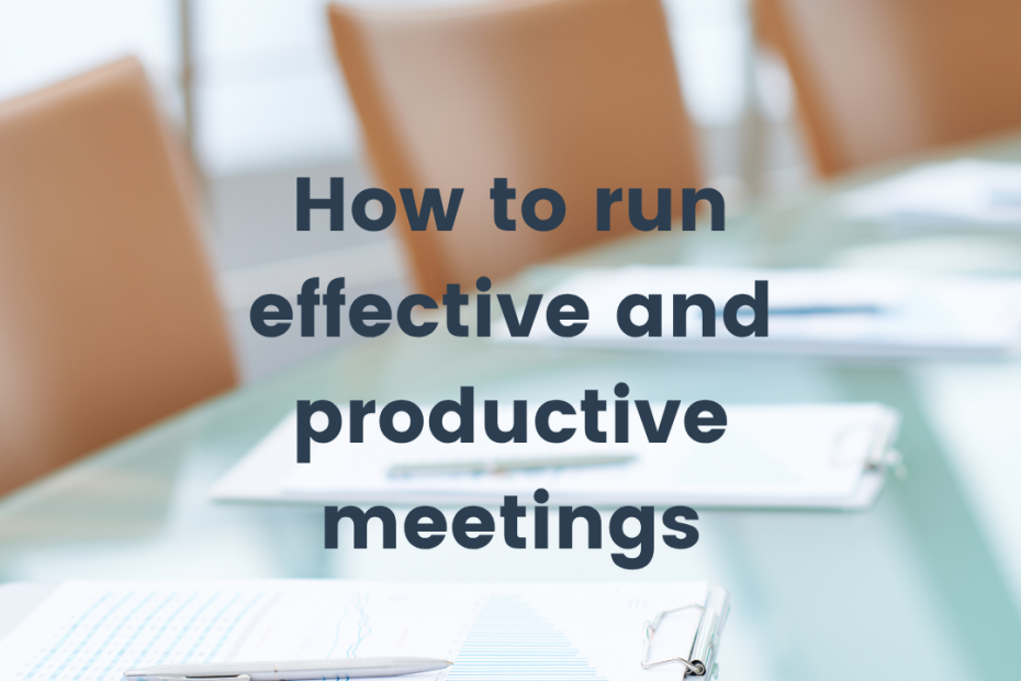 a glass table with tan leather chairs and papers and pens all lined up ready to run an effective and productive meeting